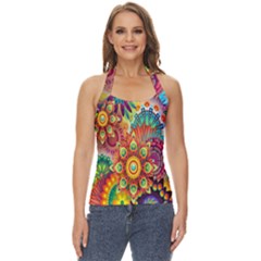 Mandalas Colorful Abstract Ornamental Basic Halter Top