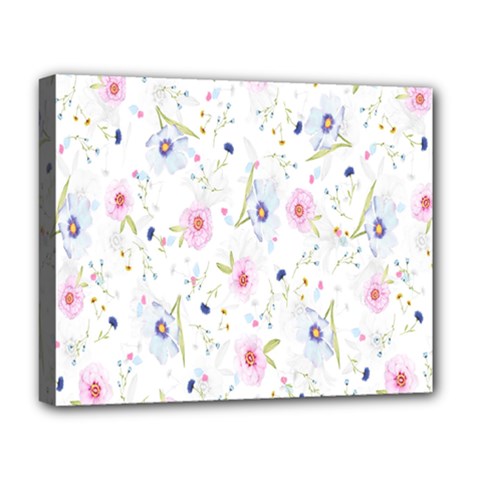 Pattern Flowers Deluxe Canvas 20  X 16  (stretched) by artworkshop