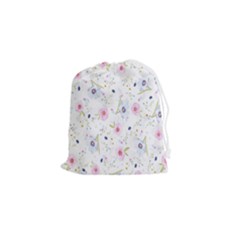 Pattern Flowers Drawstring Pouch (small) by artworkshop