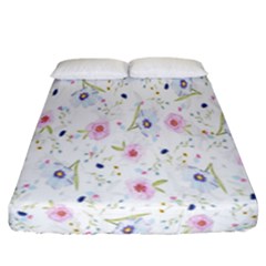 Pattern Flowers Fitted Sheet (california King Size) by artworkshop