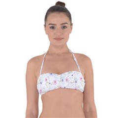 Pattern Flowers Halter Bandeau Bikini Top by artworkshop