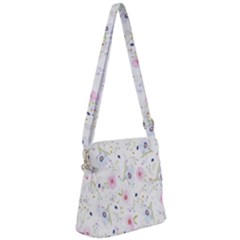 Pattern Flowers Zipper Messenger Bag by artworkshop