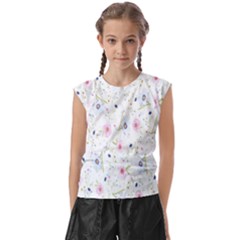 Pattern Flowers Kids  Raglan Cap Sleeve Tee by artworkshop