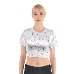 Pattern Flowers Cotton Crop Top by artworkshop