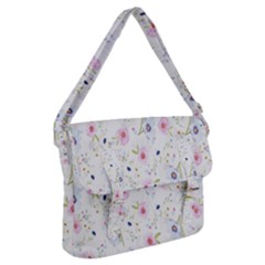 Pattern Flowers Buckle Messenger Bag by artworkshop