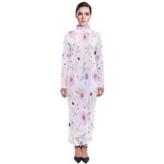 Pattern Flowers Turtleneck Maxi Dress by artworkshop