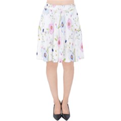 Pattern Flowers Velvet High Waist Skirt by artworkshop