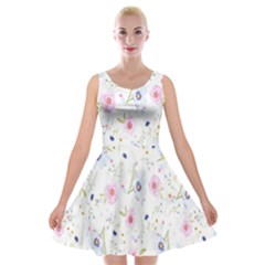 Pattern Flowers Velvet Skater Dress by artworkshop