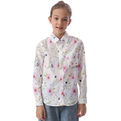 Pattern Flowers Kids  Long Sleeve Shirt by artworkshop