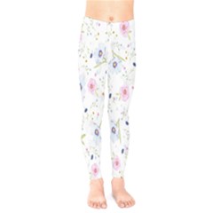 Pattern Flowers Kids  Leggings by artworkshop