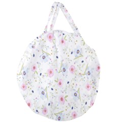 Pattern Flowers Giant Round Zipper Tote