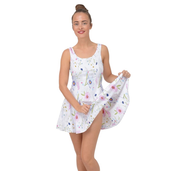 Pattern Flowers Inside Out Casual Dress