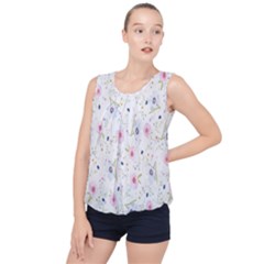 Pattern Flowers Bubble Hem Chiffon Tank Top by artworkshop