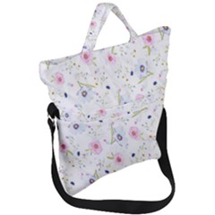 Pattern Flowers Fold Over Handle Tote Bag by artworkshop