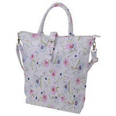 Pattern Flowers Buckle Top Tote Bag by artworkshop