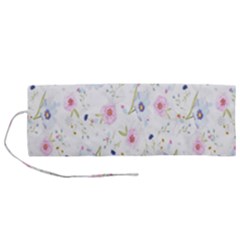 Pattern Flowers Roll Up Canvas Pencil Holder (m) by artworkshop