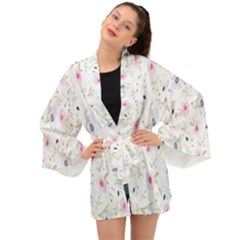 Pattern Flowers Long Sleeve Kimono by artworkshop