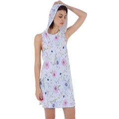 Pattern Flowers Racer Back Hoodie Dress by artworkshop