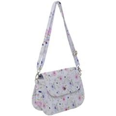 Pattern Flowers Saddle Handbag by artworkshop