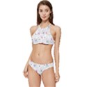 Pattern Flowers Banded Triangle Bikini Set View1