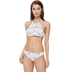 Pattern Flowers Banded Triangle Bikini Set