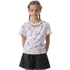 Pattern Flowers Kids  Front Cut Tee by artworkshop