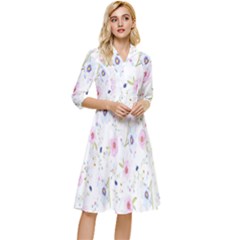 Pattern Flowers Classy Knee Length Dress