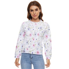 Pattern Flowers Women s Long Sleeve Raglan Tee