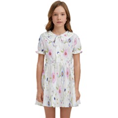 Pattern Flowers Kids  Sweet Collar Dress