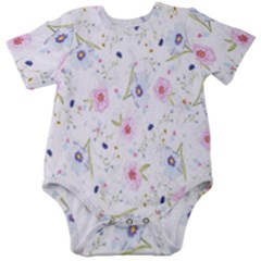 Pattern Flowers Baby Short Sleeve Onesie Bodysuit