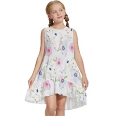 Pattern Flowers Kids  Frill Swing Dress