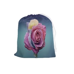 Rose Flower Love Romance Beautiful Drawstring Pouch (large) by artworkshop