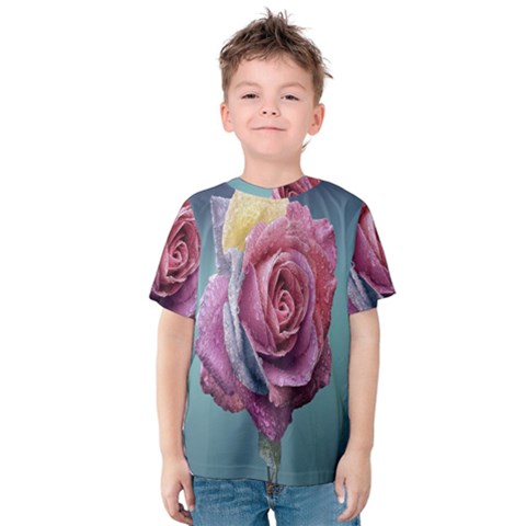 Rose Flower Love Romance Beautiful Kids  Cotton Tee by artworkshop