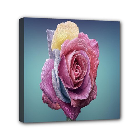 Rose Flower Love Romance Beautiful Mini Canvas 6  X 6  (stretched) by artworkshop