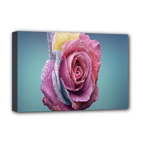 Rose Flower Love Romance Beautiful Deluxe Canvas 18  X 12  (stretched) by artworkshop