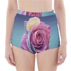 Rose Flower Love Romance Beautiful High-waisted Bikini Bottoms by artworkshop