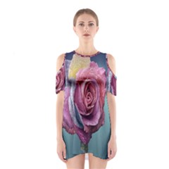 Rose Flower Love Romance Beautiful Shoulder Cutout One Piece Dress by artworkshop