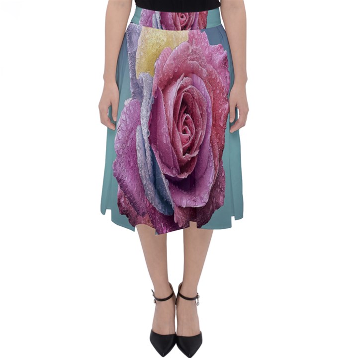 Rose Flower Love Romance Beautiful Classic Midi Skirt