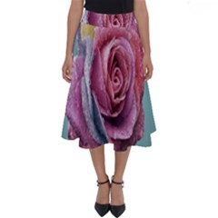 Rose Flower Love Romance Beautiful Perfect Length Midi Skirt by artworkshop