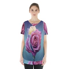 Rose Flower Love Romance Beautiful Skirt Hem Sports Top by artworkshop