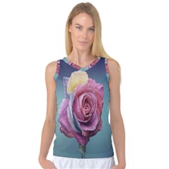 Rose Flower Love Romance Beautiful Women s Basketball Tank Top by artworkshop