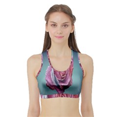 Rose Flower Love Romance Beautiful Sports Bra With Border by artworkshop