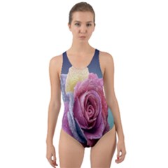 Rose Flower Love Romance Beautiful Cut-out Back One Piece Swimsuit by artworkshop