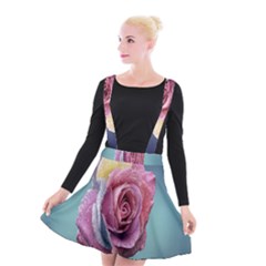 Rose Flower Love Romance Beautiful Suspender Skater Skirt by artworkshop