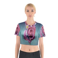 Rose Flower Love Romance Beautiful Cotton Crop Top by artworkshop