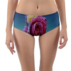 Rose Flower Love Romance Beautiful Reversible Mid-waist Bikini Bottoms