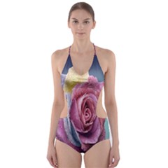 Rose Flower Love Romance Beautiful Cut-out One Piece Swimsuit by artworkshop