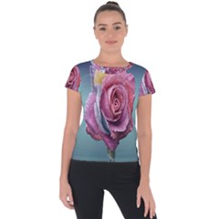 Rose Flower Love Romance Beautiful Short Sleeve Sports Top  by artworkshop