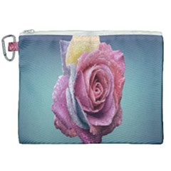 Rose Flower Love Romance Beautiful Canvas Cosmetic Bag (xxl) by artworkshop