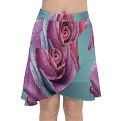 Rose Flower Love Romance Beautiful Chiffon Wrap Front Skirt by artworkshop